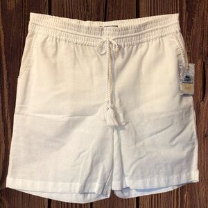 Stella Parker Island Collection Drawstring Linen-Blend Shorts